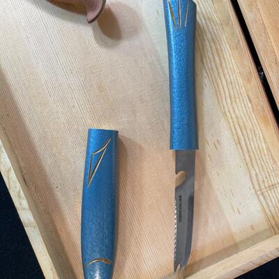 Lot 158. Wooden Box & Rapala Knife