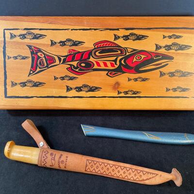 Lot 158. Wooden Box & Rapala Knife