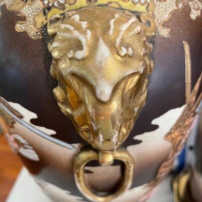 Lot 161. Pair of Porcelain Satsuma Lamps