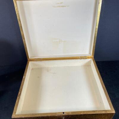 Lot 162. Vintage Wooden Box & Replica Bookends