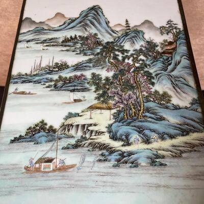 Lot 164. Antique Hand-painted Marble-top Side Table