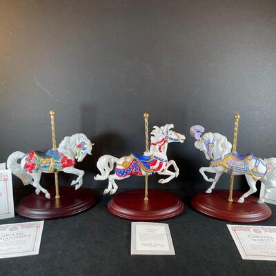 Lot 174. Carousel Fantasy Collection 3 Horses