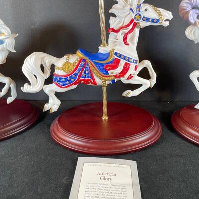 Lot 174. Carousel Fantasy Collection 3 Horses