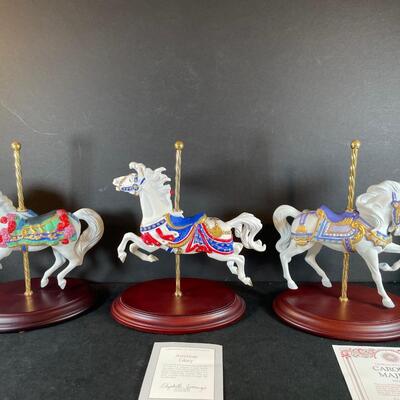 Lot 174. Carousel Fantasy Collection 3 Horses