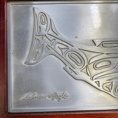 Wooden box w/pewter insert