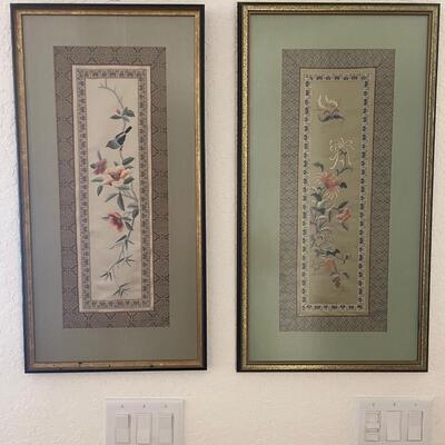 Lot 186. Two Framed Chiese Silk Embroidery