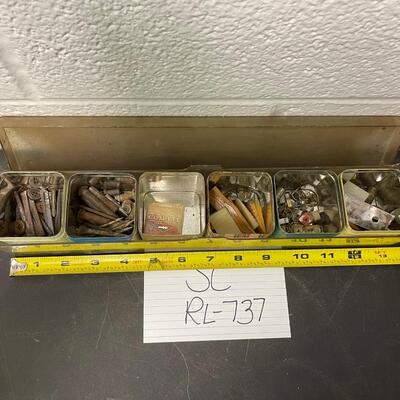 Misc tobacco tins of nails, bolts misc