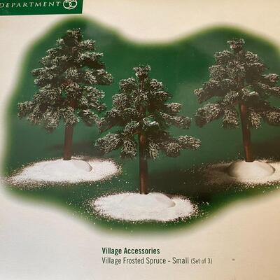 Department 56 ~ Village Frosted Spruce small set of 3