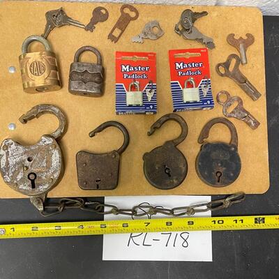 Antique padlock assortment