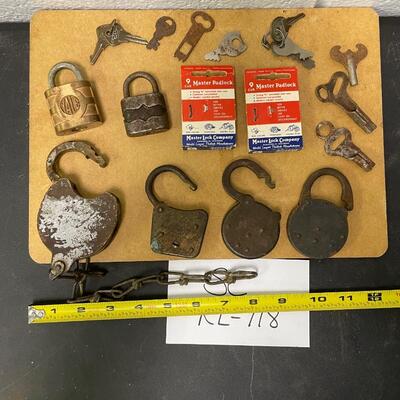 Antique padlock assortment