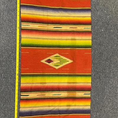 Vtg Mexican Serape Saltillo runner