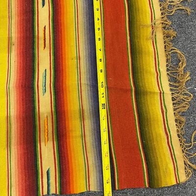 Vtg Mexican Serape Saltillo runner