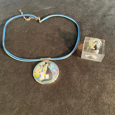 Lot 195 Cat Lot #7. w/Laurel Burch & Goebel Items