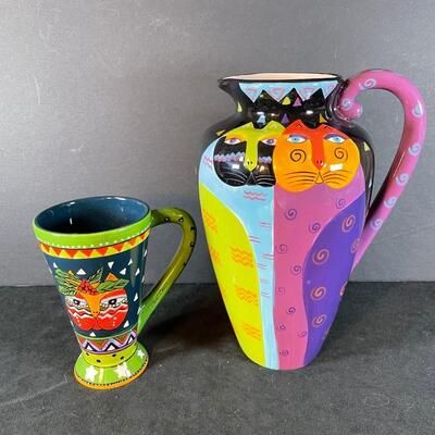 Lot 195 Cat Lot #7. w/Laurel Burch & Goebel Items