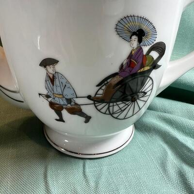 Vintage Hakusan Japan #9501 Rickshaw MCM  Fine Japanese Dessert plates