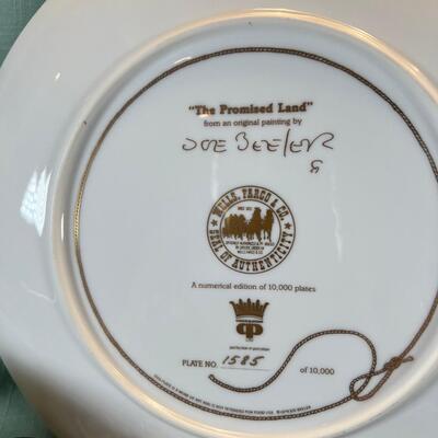 "The Promised Land"  Limited edition By native American  Joe Beeler Wells Fargo  plate 1585 with authentication.