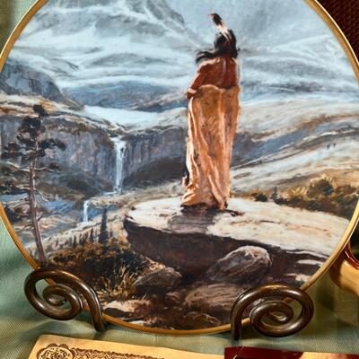 "The Promised Land"  Limited edition By native American  Joe Beeler Wells Fargo  plate 1585 with authentication.