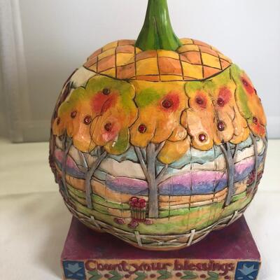 Jim Shore Count Your Blessings Pumpkin: 118757. Heartwood Creek Collection