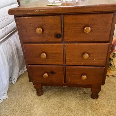 Country Night Stand #1 Cherry Wood 3 Drawer