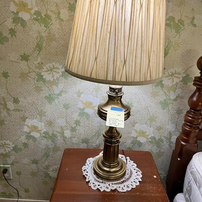 Vintage 24" tall Brass lamp with orignal shade #1