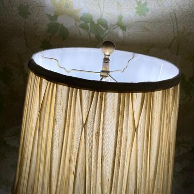 Vintage 24" tall Brass lamp with orignal shade #1