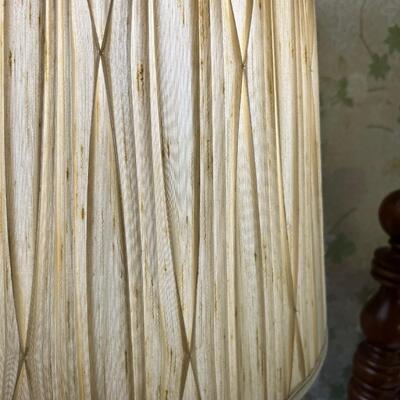 Vintage 24" tall Brass lamp with orignal shade #1