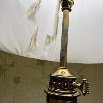 Vintage 24" tall Brass lamp with orignal shade #2