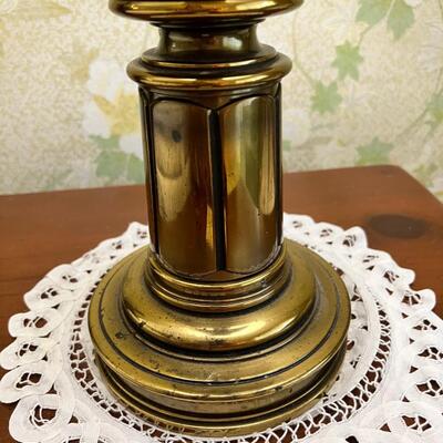 Vintage 24" tall Brass lamp with orignal shade #2