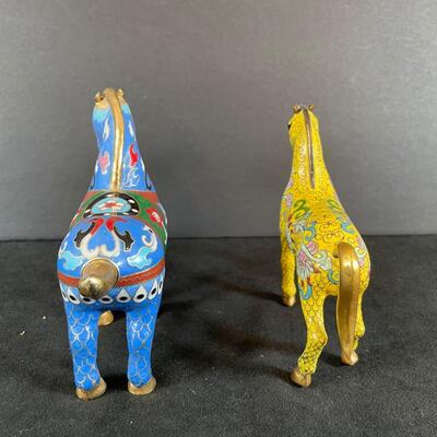Lot 225 Vintage Chinese Cloisonne Horses