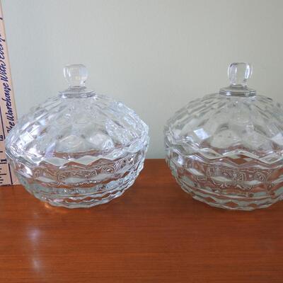 Covered candy dish and ashtrays