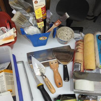 Grouping of painters supplies