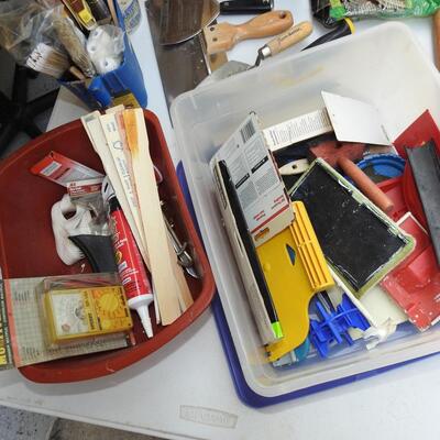 Grouping of painters supplies