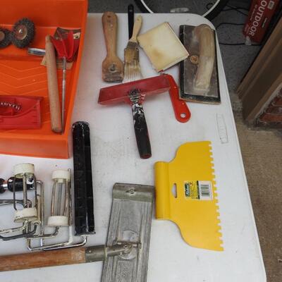 Grouping of painters supplies