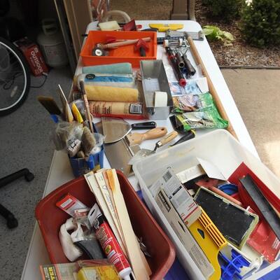 Grouping of painters supplies