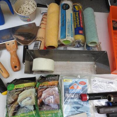 Grouping of painters supplies