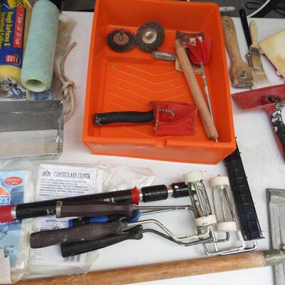 Grouping of painters supplies