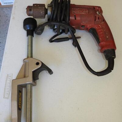 DeWalt Clamp & Milwaukee  Drill
