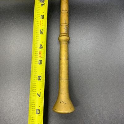 Antique Vintage Brass Mortar 5â€ high with Pestle 8â€ length