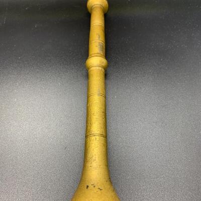 Antique Vintage Brass Mortar 5â€ high with Pestle 8â€ length