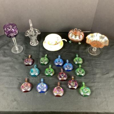 5158 Iridescent Wheaton Presidential Bottles, Carnival Glass,