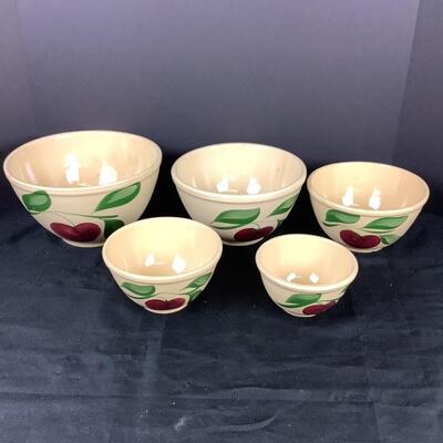 5159 Set of 5 Antique Watt Mixing Bowls