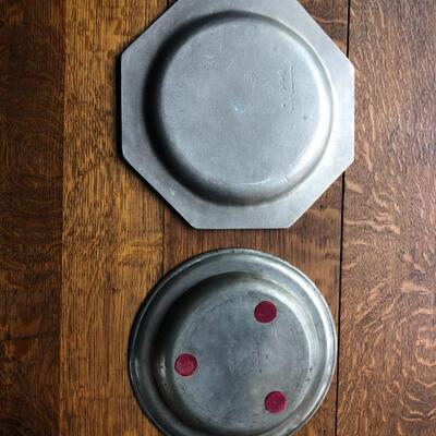 Pair of Vintage Pewter Platters