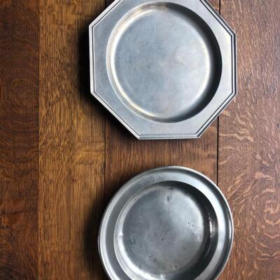 Pair of Vintage Pewter Platters