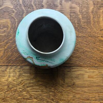 Signed Marbled Native American Pottery Vase