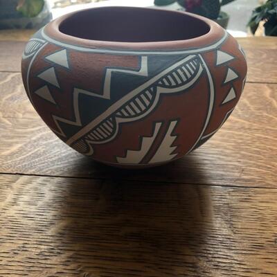 Native American Pottery Vase - Signed