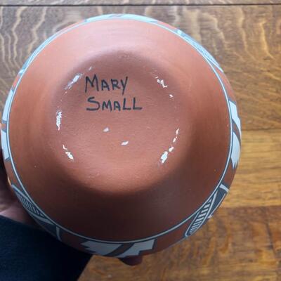 Native American Pottery Vase - Signed