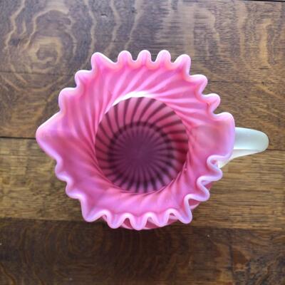 Vintage Cranberry Swirl Water Pitcher