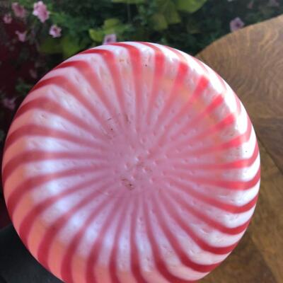 Vintage Cranberry Swirl Water Pitcher