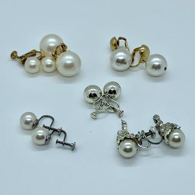 Lot 14R: Faux Pearls & More, Screw Backs & Lever Clip