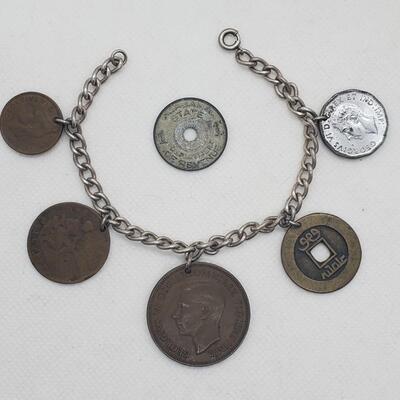 LOT 20G:  Vintage Coin/Token Bracelets  & Coins